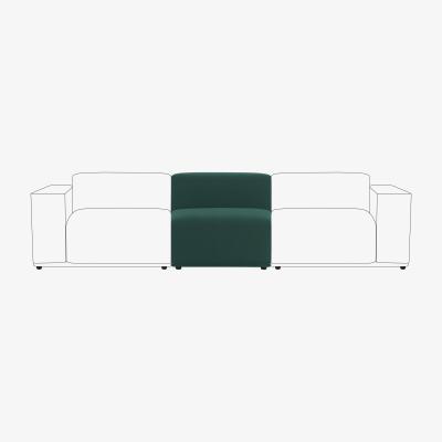 Dunelm Modular Cruz Velvet Armless Seat Bottle (Green)