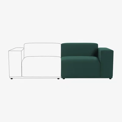Dunelm Modular Cruz Velvet Right Hand Seat Bottle (Green)