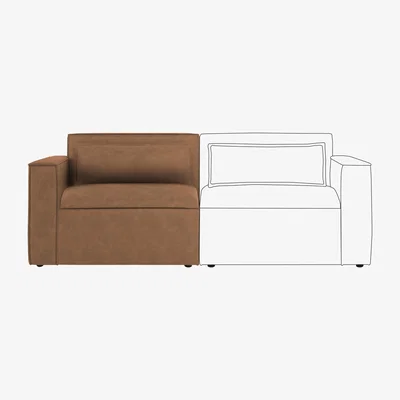 Dunelm Modular Arne Faux Leather Left Hand Seat Tan