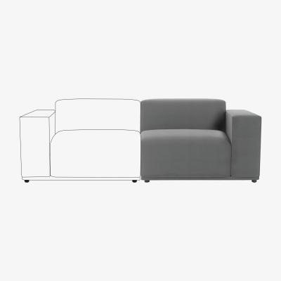 Dunelm Modular Cruz Velvet Right Hand Seat Steeple Grey