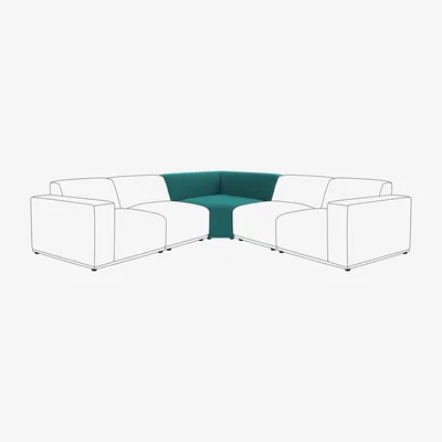 Dunelm Modular Cruz Velvet Corner Seat Peacock