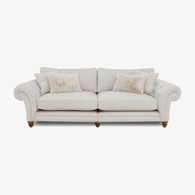 Furniture Village Boutique Collection - Blenheim Grand Split Frame Classic Back Sofa with Walnut Feet - Darwin Ivory