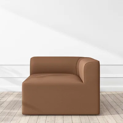 Furniture123 Hendrix Tan PU Leather  Right Corner Section