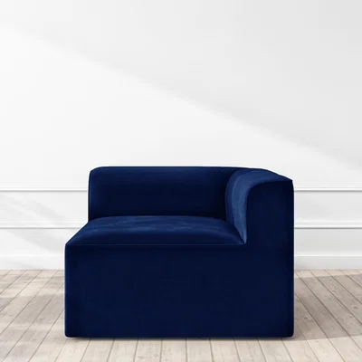 Furniture123 Navy Velvet Right Corner Section - Modular Sofa Piece - Hendrix