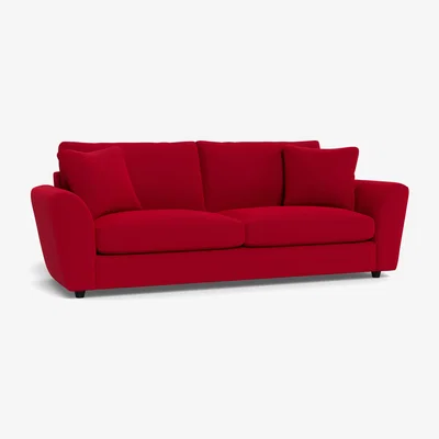 Heal's Heal's Snooze 5 Seater Sofa Melton Wool Red Oxide Black Feet - Heal's UK Furniture