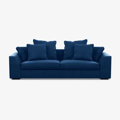 Heal's Heal's Cumulus 5 Seater Sofa In Velvet Petrol With Black Feet - Heal's UK Furniture