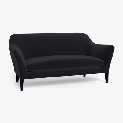 Heal's Heal's Wallis 3 Seater Sofa Velvet Black Black Painted Oak Feet - Heal's UK Furniture