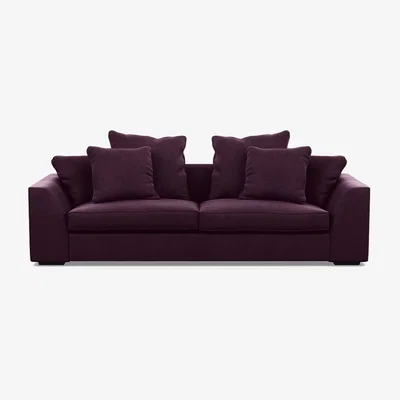 Heal's Heal's Cumulus 5 Seater Sofa In Velvet Grape With Black Feet - Heal's UK Furniture
