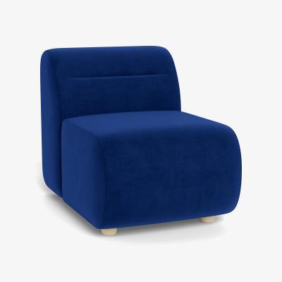 Heal's Heal's Lilli Small Single Module Smart Luxe Velvet Azure Natural Ash Feet - Heal's UK Furniture
