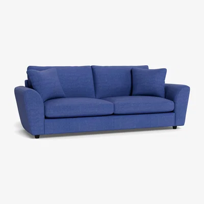 Heal's Heal's Snooze 5 Seater Sofa Brushed Cotton Cobalt Black Feet - Heal's UK Furniture