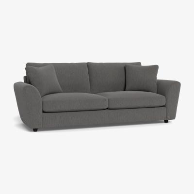 Heal's Heal's Snooze 5 Seater Sofa Smart Linen Mix Grey Black Feet - Heal's UK Furniture