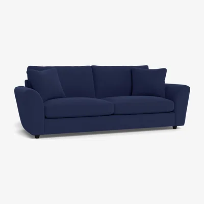 Heal's Heal's Snooze 5 Seater Sofa Melton Wool New Navy Black Feet - Heal's UK Furniture