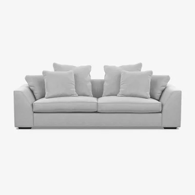 Heal's Heal's Cumulus 5 Seater Sofa Velvet Platinum Black Feet Black - Heal's UK Furniture