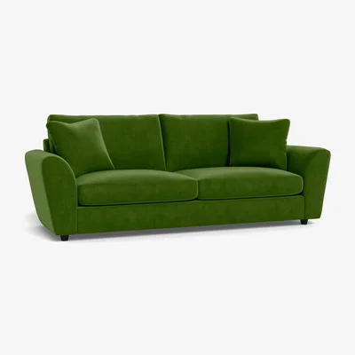 Heal's Heal's Snooze 5 Seater Sofa Smart Luxe Velvet Grass Black Feet - Heal's UK Furniture