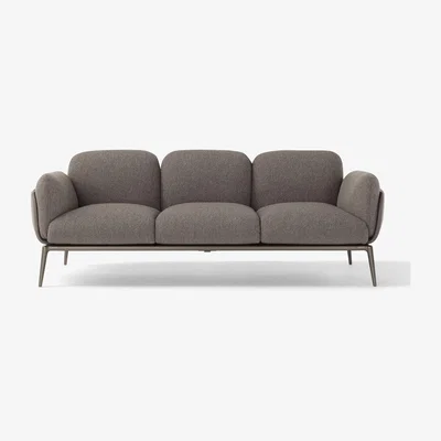 Heal's Amura Brooklyn Sofa Shell Leather Nubes 009 Cushions Fabric Ortisei 10 Base Canna Di Fucile - Heal's UK Furniture