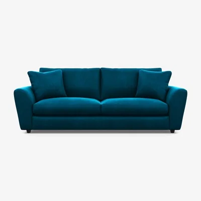 Heal's Heal's Snooze 5 Seater Sofa Velvet Teal Black Feet - Heal's UK Furniture
