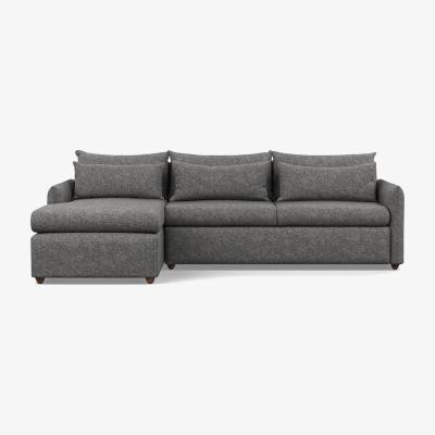 Heal's Heal's Pillow Large LHF Corner Chaise Sofa Melton Wool Shale Chestnut Stain - Heal's UK Furniture