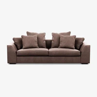 Heal's Heal's Cumulus 5 Seater Sofa In Velvet Mink With Black Feet - Heal's UK Furniture