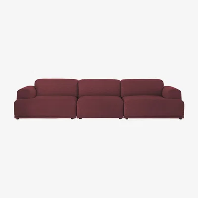 Made in Design Connect Straight sofa - 3 modules - W 326 cm by Muuto Red