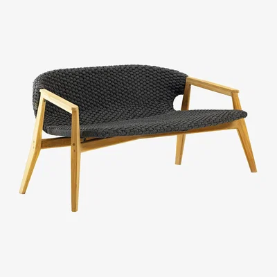 Made in Design Knit Straight sofa - / L 140 cm - Synthetic rope by Ethimo Grey