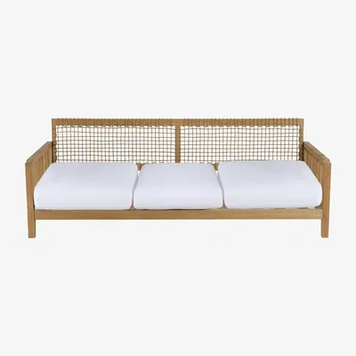 Made in Design Synthesis Straight sofa - / L 210 cm - Teak & rope by Unopiu White/Natural wood