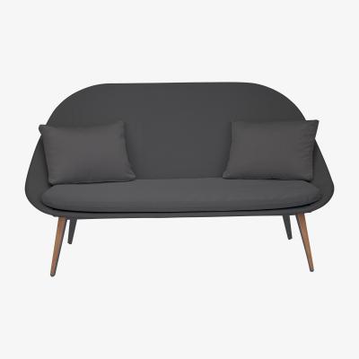 Made in Design Vanity Straight sofa - / Padded - Fabric & teak by Vlaemynck Brown/Grey