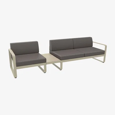 Made in Design Bellevie Straight sofa - / No. 1 A - l 275 cm - Grey-taupe fabric by Fermob Beige