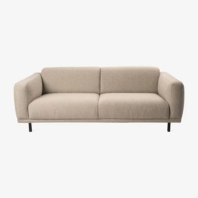 Made in Design Teddy Straight sofa - / L 206 cm - Terry loop fabric by Pols Potten White/Beige