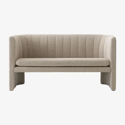 Made in Design Loafer SC25 Straight sofa - / L 150 cm - Bouclé fabric by &tradition White/Beige
