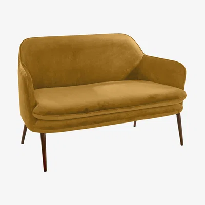 Made in Design Charmy Straight sofa - Velvet - 128 cm by Pols Potten Yellow/Gold