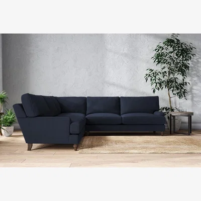 Nkuku Nkuku Marri Corner Sofa | Make To Order | Grand | Brera Linen Indigo