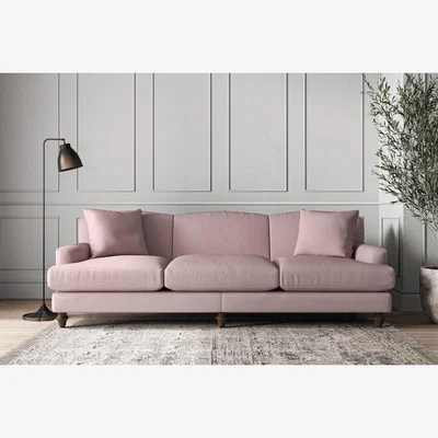 Nkuku Nkuku Deni Sofa | Make To Order | Super Grand | Recycled Cotton Lavender