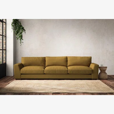 Nkuku Nkuku Guddu Sofa | Make To Order | Super Grand | Recycled Cotton Ochre
