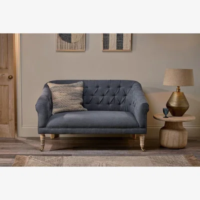 Nkuku Nkuku Shristi Upholstered Linen Sofa | Chairs Stools & Benches | Charcoal