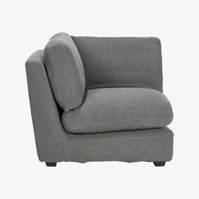 OKA Savile Sofa Chair and Corner Unit Set - Charcoal