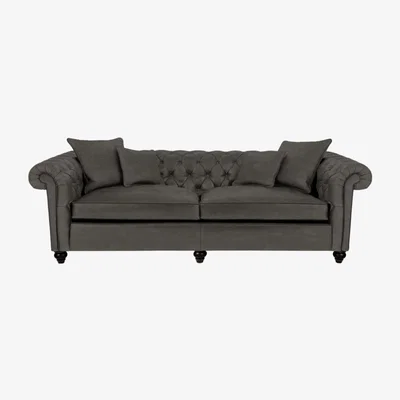 Olivia's Duresta Connaught Leather Grand Sofa / Graphite