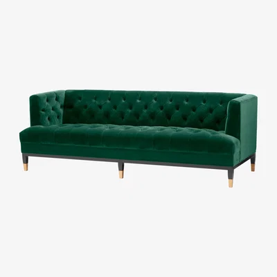 Olivia's Eichholtz Castelle Sofa Roche Dark Green Velvet