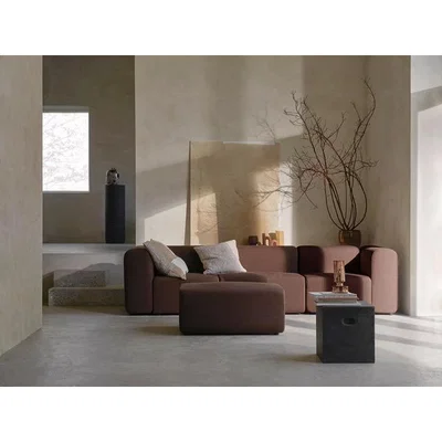 Olivia's Broste Copenhagen Lagoon Chocolate Module Sofa Set / Left