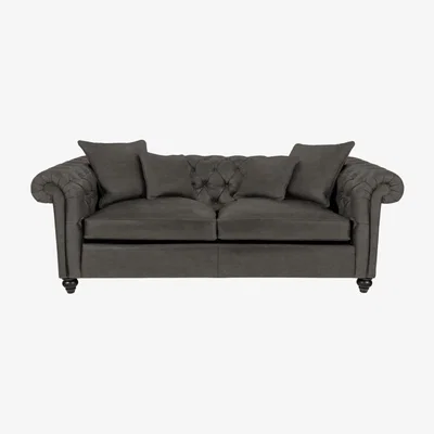 Olivia's Duresta Connaught Leather Medium Sofa / Nero