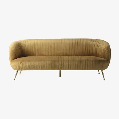 Olivia's Gallery Direct Valenza Sofa Gold Velvet