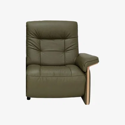 Downtown Stressless Mary 1S Right Arm Section With Wood Arm