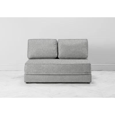 Perch and Parrow Dacre Two-Seater No Arms Sofa Bed in The Great White