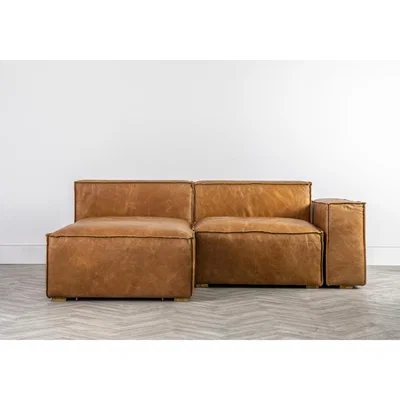 Perch and Parrow Bedford Leather Sofa in Vintage Brown