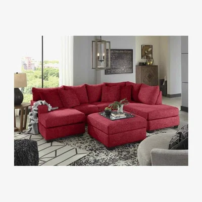 The Range Beboz Full Back Large Corner U Shape Sofa - Red