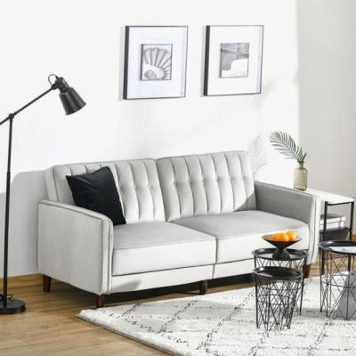 The Range Sofa Futon Velvet-Touch Tufted Couch - Light grey