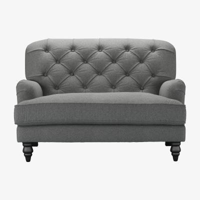 Sofa.com Snowdrop Button Back Loveseat in Storm Soft Sustainable Wool - sofa.com