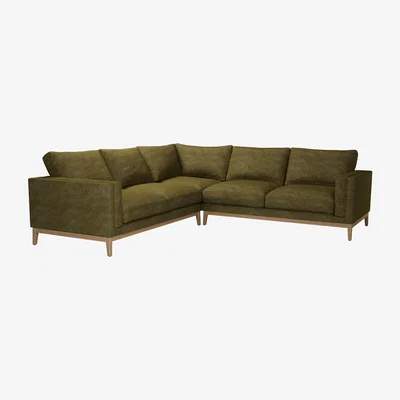 Sofa.com Costello Large Corner Sofa in Forest Soft Chenille - sofa.com