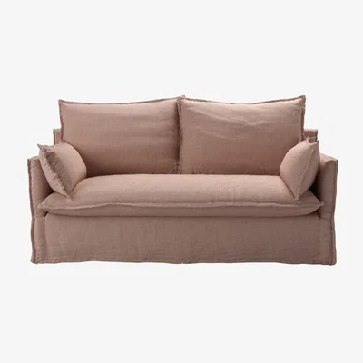 Sofa.com Isaac 2.5 Seat Sofa in Blush Pure Belgian Linen - sofa.com