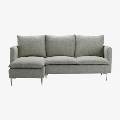 Sofa.com Emerson Medium LHF Chaise Sofa in Grey Marl Highland Tweed - sofa.com