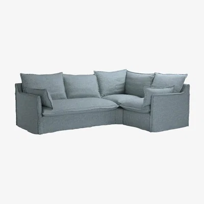 Sofa.com Isaac Asym: LHF 2 Seat w RHF Single in Hydrangea Highland Tweed - sofa.com